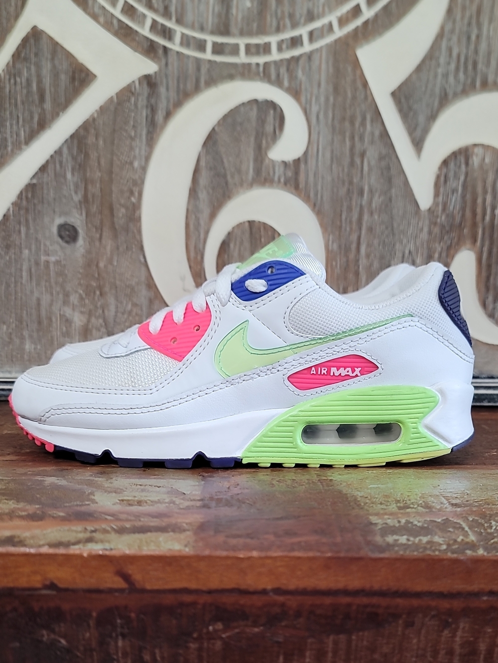 🔥 Air Max 90 "White Indigo Burst Volt" Wmns 6.5 Good Condition. Fast Shipping - Picture 3 of 16